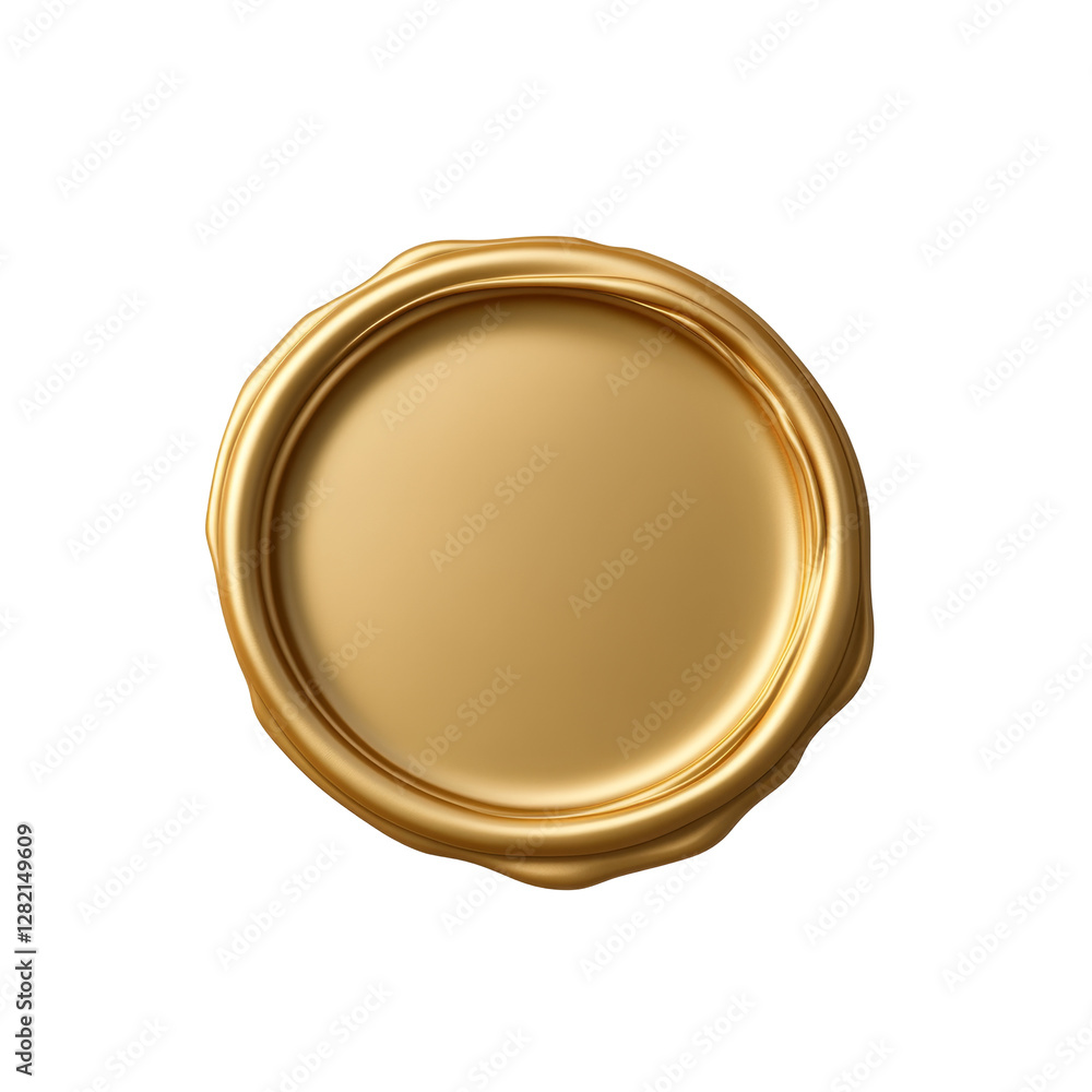 Poster shiny gold seal with embossed edge for elegance and class in design and awards