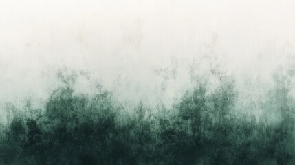 Minimalist gradient forest fading from emerald green to misty gray, serene and peaceful, atmospheric and soft