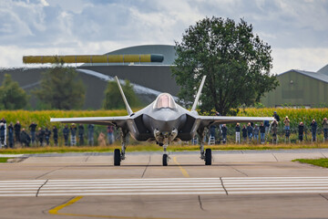 Preparing for Flight, front view of an F-35