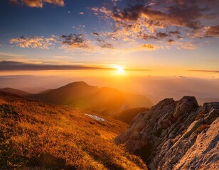 Fototapeta premium sunset in the mountains