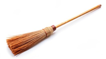 Broom on White Background