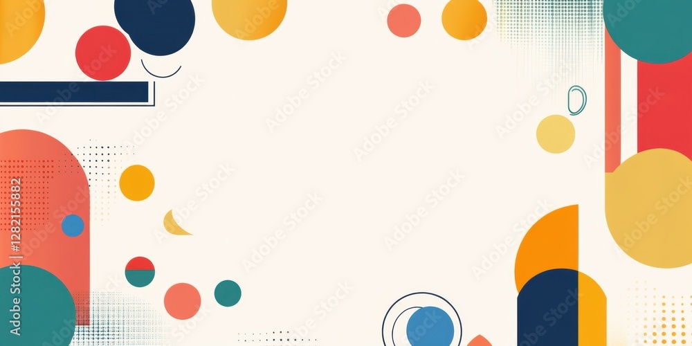Poster colorful geometric background presentation design on a white background generative ai