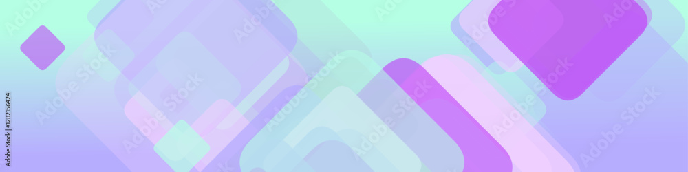 Poster color geometric header background template - abstract horizontal vector illustration