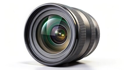 Camera Lens on White Background