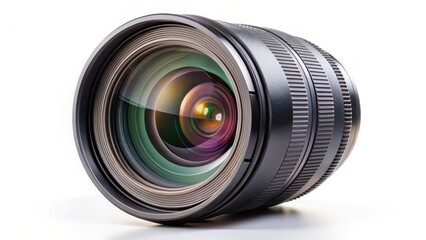 Camera Lens on White Background