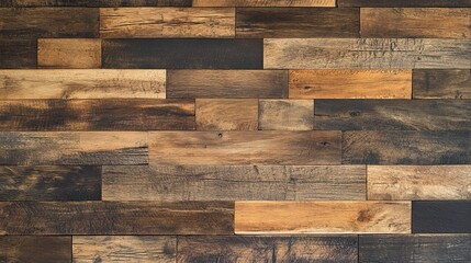 Rustic wooden wall texture, aged and weathered planks, deep brown tones, high detail, natural imperfections, vintage and cozy, warm and inviting atmosphere