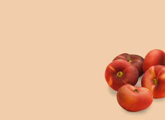 nectarines on a beige background