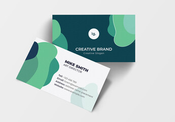 Creative Business Card Template With Green Accents