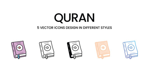Quran vector icons set stock illustration