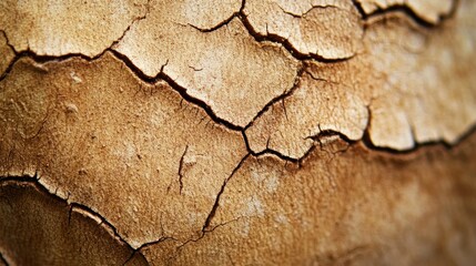 Detailed Close-up of Cracked Bark Texture on Tree Revealing Natural Patterns and Tones