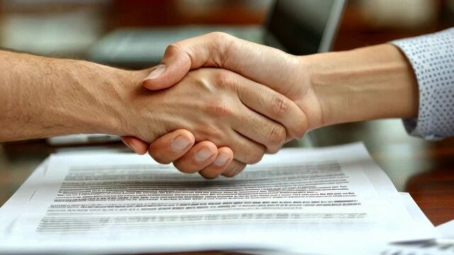 Business Deal Handshake: Partnership Agreement Close-up