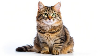 Fototapeta premium Tabby Cat on White Background