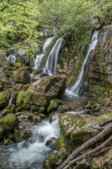 Cascades de la Doria au printemps, massif des Bauges , Saint Jean d' Arvey , Savoie , Alpes France