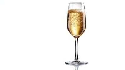 Champagne Flute on White Background
