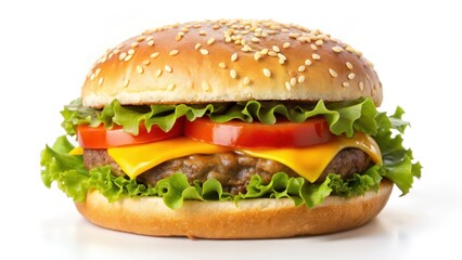 Cheeseburger on White Background