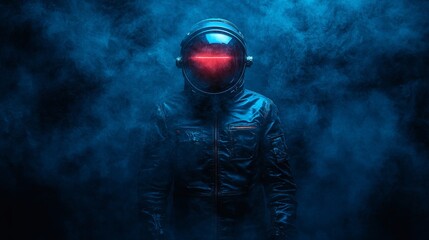 Mysterious Astronaut in Futuristic Environment