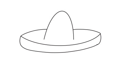 Hat drawing line black color element object icon cinco de mayo may month 2025 year mexico country national fashion carnival party event festival cinco de mayo maraca culture latin america music event 