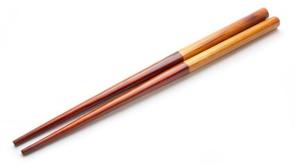 Wooden Chopsticks on White Background
