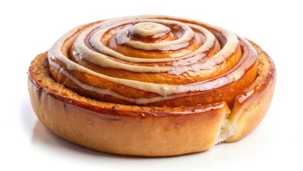 Cinnamon Roll on White Background