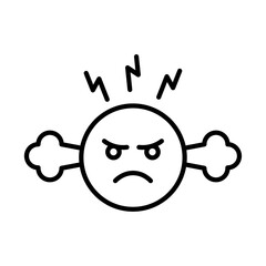 Angry person icon simple vector symbol