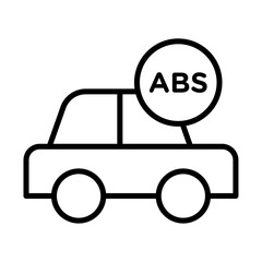 Automotive ABS icon simple vector symbol