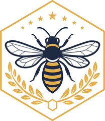 bee logo mascot design on white