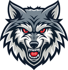 Fototapeta premium angry wolf head logo mascot design on white