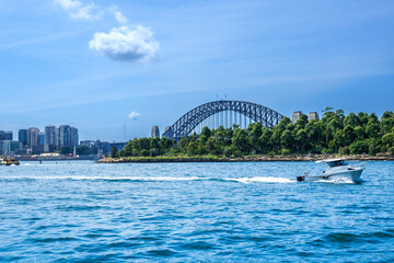 Obraz premium The Sydney Harbour Bridge is one of the world’s most recognisable landmarks. Not only is it the largest steel arch bridge on the planet, but it also spans one of the globe’s finest natural harbours.