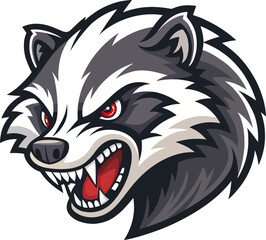 angry badger logo mascot design on white