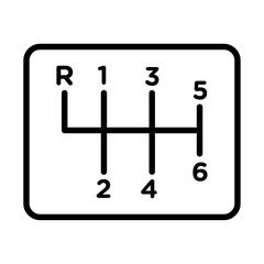 car manual shift lever icon simple vector symbol