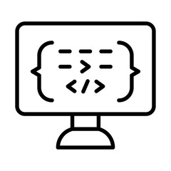 coding program icon simple vector symbol