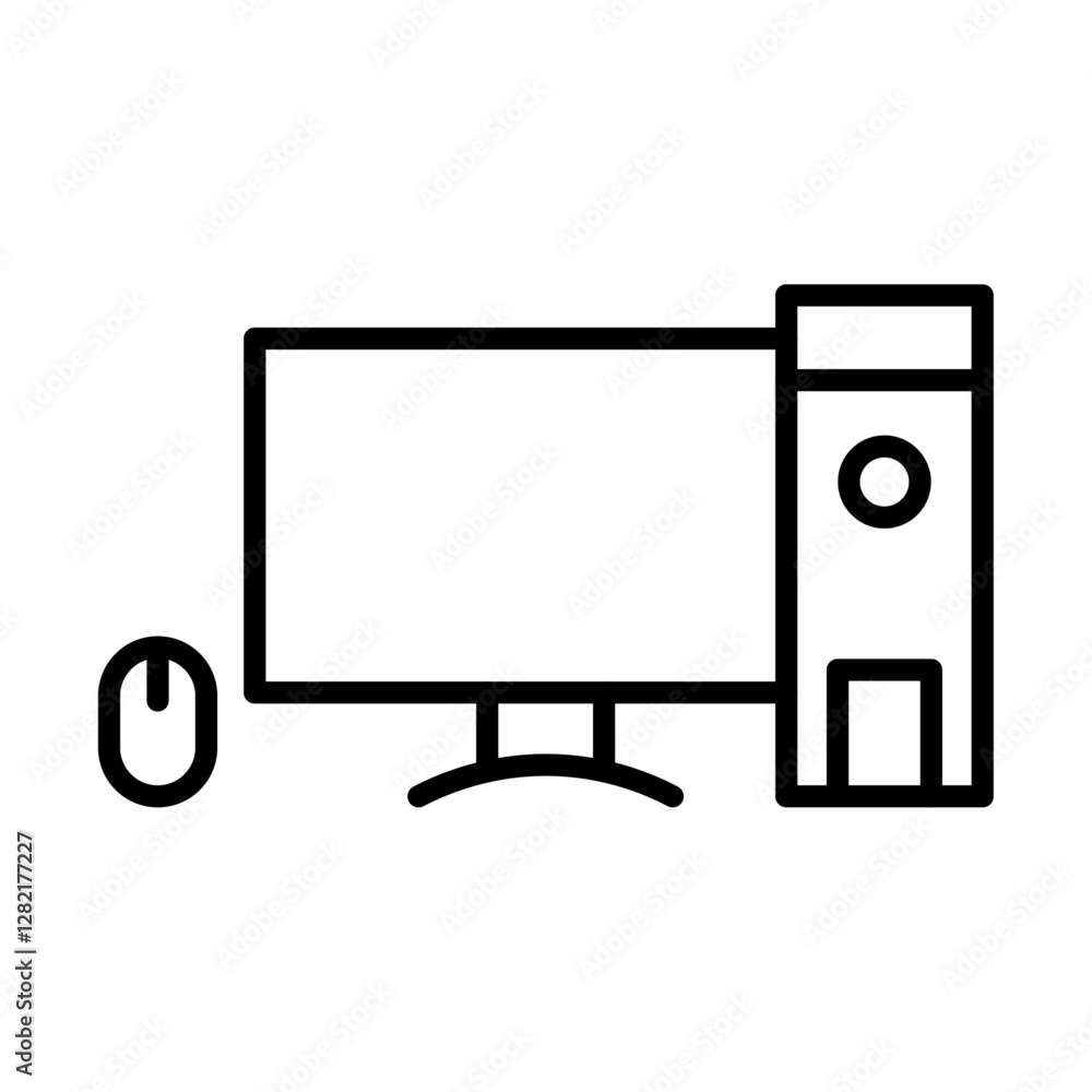 Poster desktop computer icon simple vector symbol