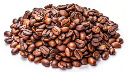 Fototapeta premium Roasted Coffee Beans on White Background