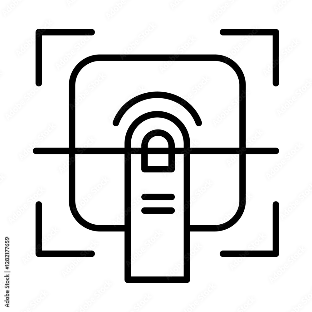 Poster finger authentication icon simple vector symbol