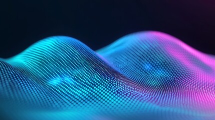 Glowing Blue Binary Data Stream - Futuristic AI Network Connection in High-Tech Cyber Design