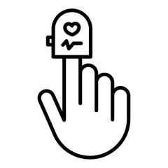 Fingertip pulse oximeter icon simple vector symbol