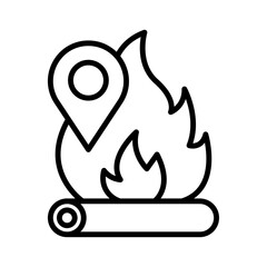 fire location icon simple vector symbol