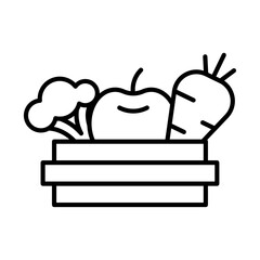 Fruits and vegetables icon simple vector symbol