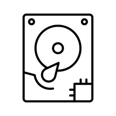 Hard disk drive icon simple vector symbol