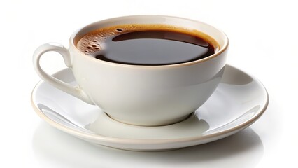 Coffee Cup on Saucer, White Background