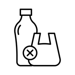 No plastic bottle icon simple vector symbol