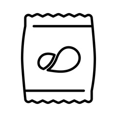 Potato Chips Snacks bag Icon simple vector symbol