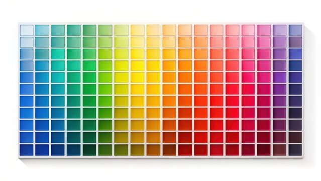Color Swatch Chart on White Background