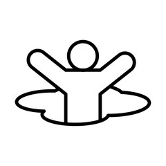 Quicksand and Mud Danger Sign icon simple vector symbol