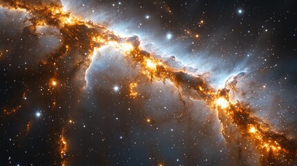 Cosmic Cloud Glowing stellar nursery in deep space, galaxy, science background use