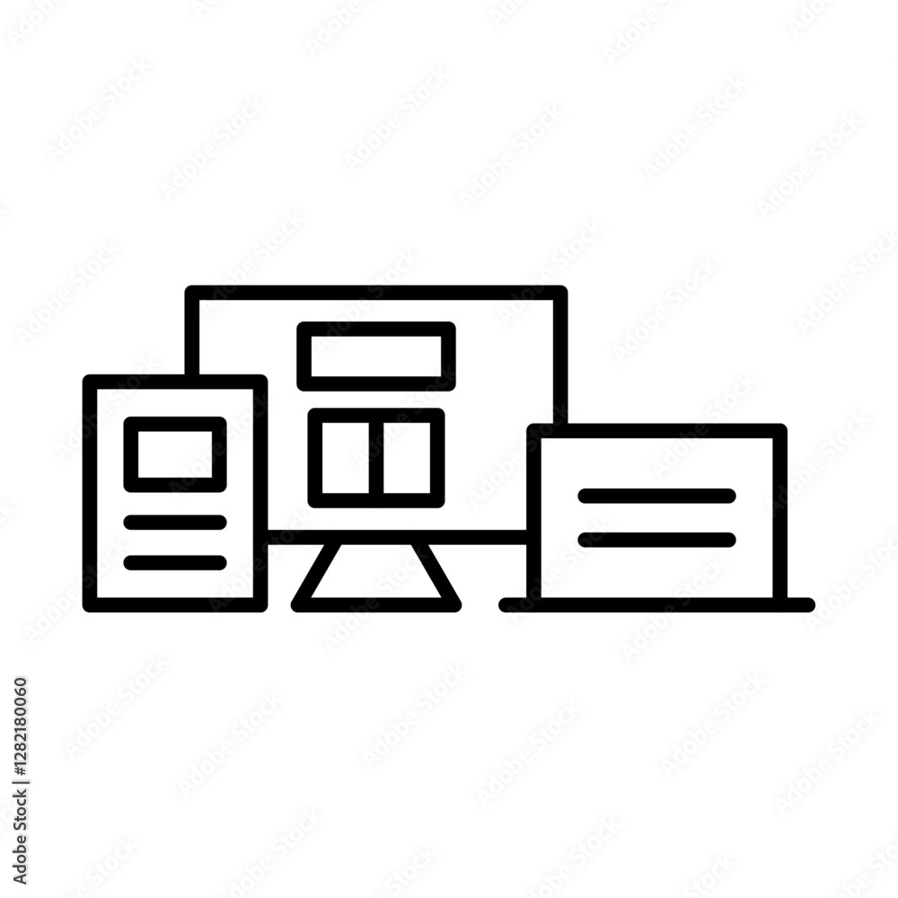 Poster responsive design icon simple vector symbol