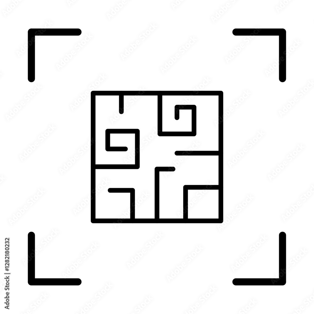 Poster scan button icon simple vector symbol