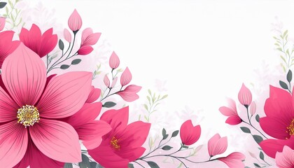 Naklejka premium greeting card invitation design with pink abstract flower floral illustration on white background