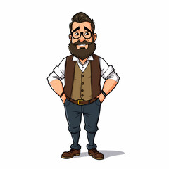 Hipster Cartoon Man generative AI
