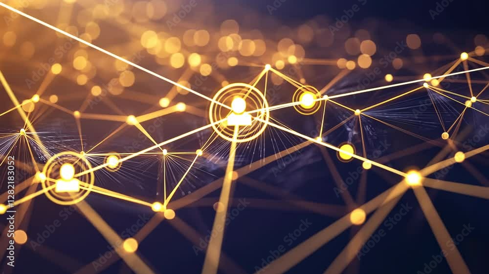 Poster abstract digital futuristic technology network connection visualization